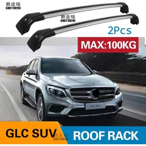 SHITURUI 2Pcs Roof Bars for Mercedes-Benz GLC SUV X253 2015-2020 250 300 Aluminum Alloy Side Bars Cross Rails Roof Rack Luggage