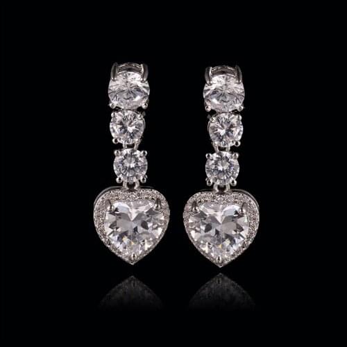 Free Shipping Christmas Gift 2015 New Fashion Women Wedding Earrings Water Drop Zircon Dangles Earrings Party Gift GLE4412