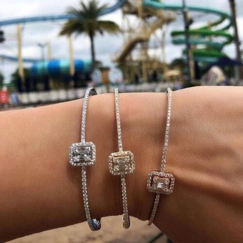 GODKI Trendy Luxury Stackable Bangle Cuff For Women Wedding Full Cubic Zircon Crystal CZ Dubai Bracelet Party Jewelry2019