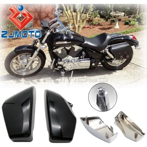 Chrome 1 Pair Battery Side Cover Honda 2002-2008 VTX1800 VTX 1800 R/Retro S/Spoke N/Neo F T/Tourer models Battery Fairing Guard
