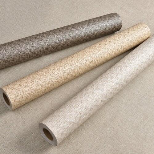 Linen Self Adhesive Straw Tapety Wall Papers Home Decor Waterproof Door Wall Paper Roll For Furniture Wall Backdrop For Walls 5m