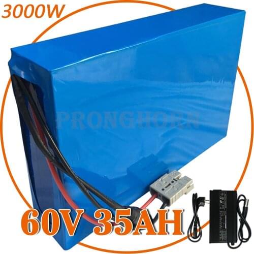60V Lithium Battery 60V 20Ah 25Ah 30Ah 35Ah 40Ah Electric Bike Battery 60V 1000W 2000W 3000W Electric Scooter Battery+5A Charger