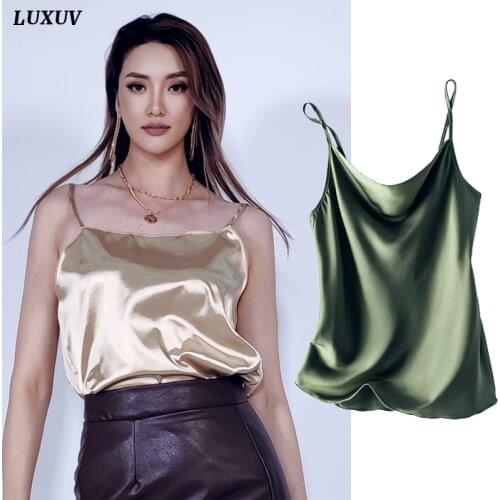LUXUV Womens Silk Tops
