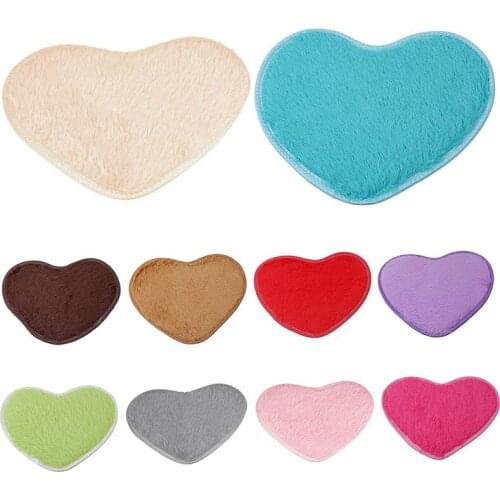 Love Heart Shaped Doormat Non-Slip Soft Microfiber Coral Fleece Bathroom Floor Area Rug For Living Room Mat Carpets Decor
