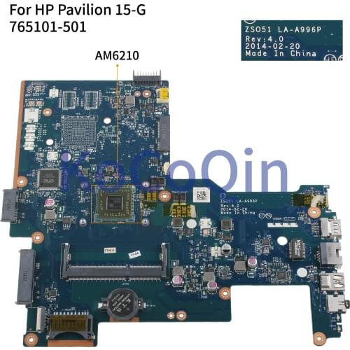 KoCoQin Laptop motherboard For HP Pavilion 15-G 250 G3 255 G3 Core A4-6210 Mainboard ZSO51 LA-A996P 765101-001 765101-501 AM6210