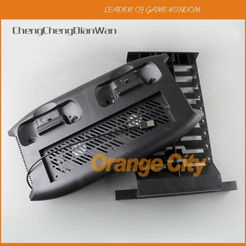 Multi-Functional Vertical Game Console Charging Stand Dual Cooling Fan Storage Holder Mount for Xbox One X ChengChengDianWan