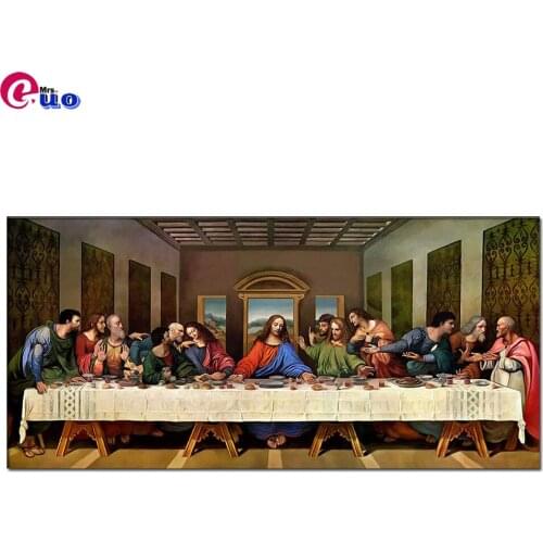 5D Diamond Painting Mosaic Kit, "Last Supper"DIY Round/Square Drill Diamond Embroidery Art Kits Picture Crafts Home Decoration