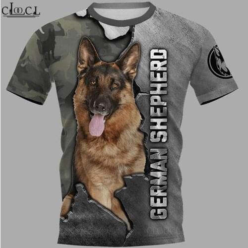 CLOOCL 2021 Newest Popular German Shepherd 3D Printed Men T Shirt Harajuku Summer Short Sleeve Casual Unisex Tops Drop Shipping