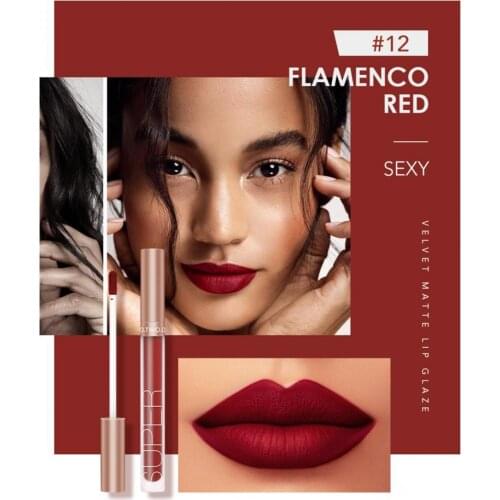 O.TWO.O 12 colors Velvet Matte lipstick Long Lasting Lips Makeup Waterproof Easy to Wear Matte Liquid Lip Gloss Cosmetics
