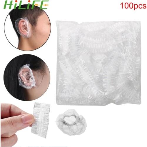 100 Pcs/Set Disposable Earmuffs Transparent Waterproof Salon Hair Dye Clear Ear Cover Ear Protection Bathroom Products