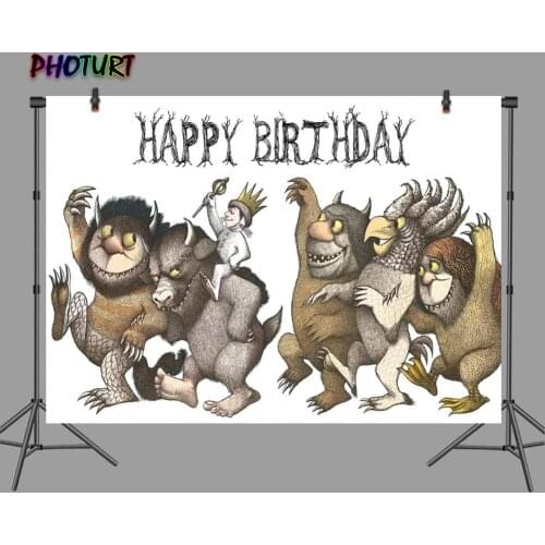 PHOTURT Where The Wild Things Are Photography Backdrop Kids Birthday Party Background Jungle Wild One Vinyl Photo Studio Props