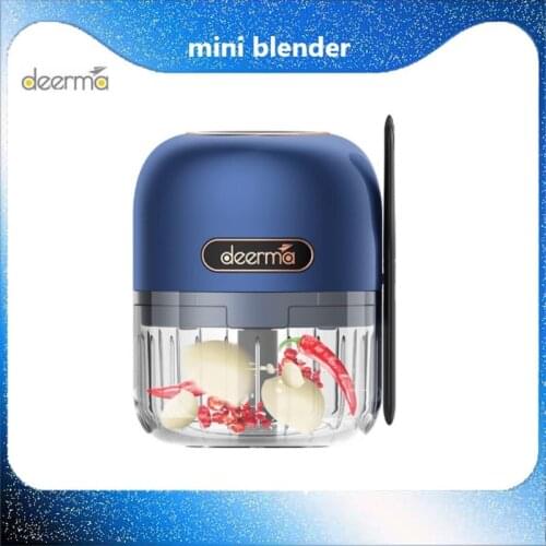 Newest Deerma Portable Electric Meat Garlic Vegetable Fruit Grinder Rechargeable with Mini Clean Spoon Easy Storage