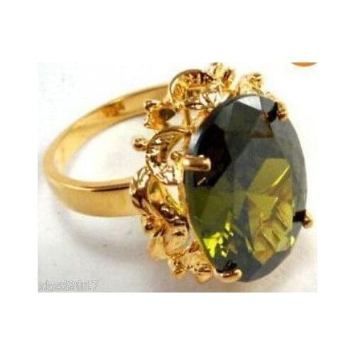 STUNNING Olive PERIDOT YELLOW Ring size 6# 7# 8# 9