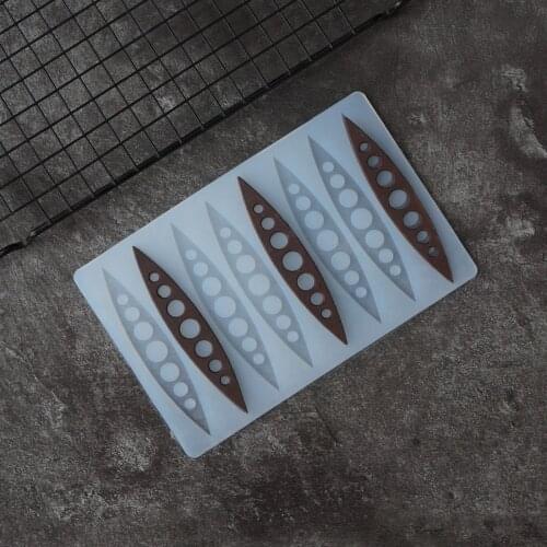 Narrow Olivary Shape Chocolate Stencil Mold Cake Decorating Hollow Out Stripe Chocolate Transfer Sheet Baking Chablon