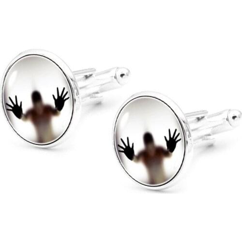 XK-5HXK0193 Strange Shadow Print Pattern French Suits Cufflinks Fashion Mens Shirts Sleeve Nails Cuff Link for Collection