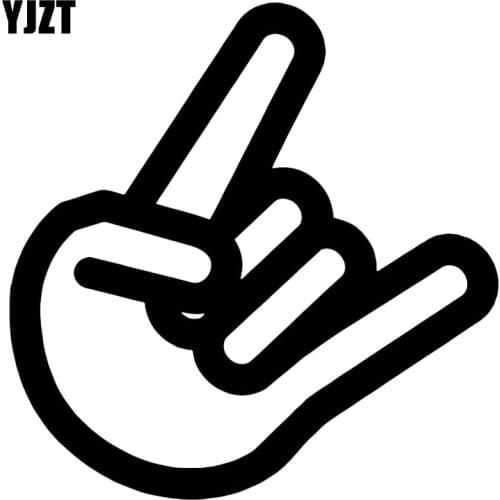 YJZT 16.5X16.7CM Heavy Metal Fingers Vinyl Decal Rock Cool Funny Car Sticker C25-0429