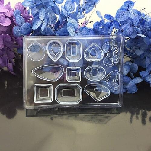 1=12pcs jewelry necklace earrings Pendant silicone Mold Resin Silicone Moulds diy handmade tool geometry molds