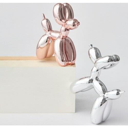 10*10cm Dog Ornament Balloon Dog Crafts Sculpture Statue Gifts Fashion Cake Home Decoration Party Dessert Desktop Ornament Decor