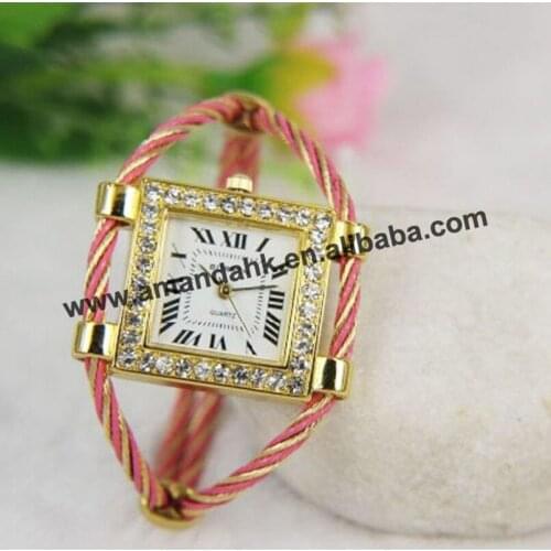 100pcs/lot,Fashion brand Steel Wire Watch Women Vintage Rhinestone Dress Quartz Wrist Watch Gift bracelet Jewelry Metal Watch
