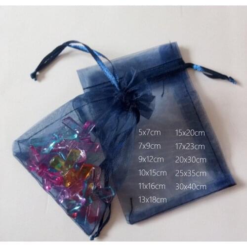 1000pcs Navy Blue Gift Bags For Jewelry Bags And Packaging Organza Bag Drawstring Bag Wedding/Woman Storage Display Pouches