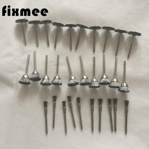 30pcs mini rotary stainless steel wire wheel wire brush small wire brushes set dremel accessories for mini drill rotary tools