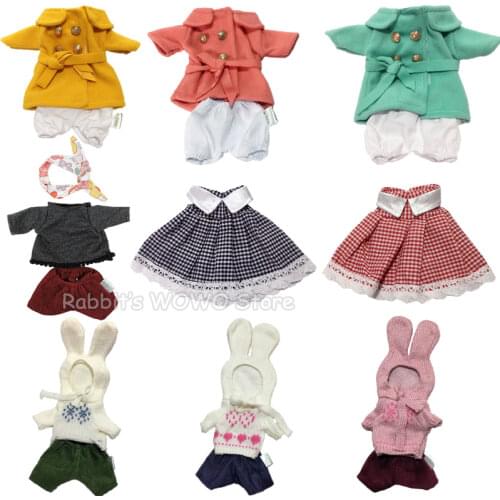 30cm Clothes for Dolls Bunny Cats Bears Plush Toy 1/6 BJD Clothes Dolls Windbreaker Sweater Clothing Girl Toys for Kids Gifts