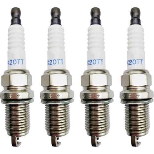 4PCS PK20TT 4504 Dual Iridium TT Spark Plug For AUDI CHEVY MITSUBISHI BMW JEEP PK20TT-4504