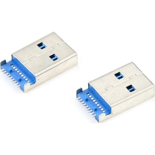 50pcs A-type A/M USB 3.0 MALE SOCKET 9pin USB SOCKETS SMT connector plug JACK SINK high transfer speed Free shipping