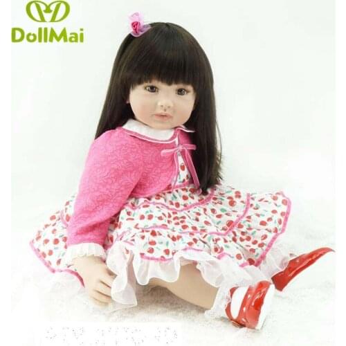 60cm Silicone Reborn Baby Doll Toys Like Real 24inch Vinyl Princess Toddler Girls Babies Dolls Kids Beautifully Birthday gift