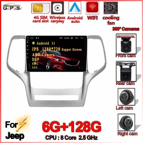 Android 11 Multimedia Video Stereo Player For jeep grand cherokee 2008 2009 2010 2011 2012 2013 9 inch Car Radio Navigation GPS