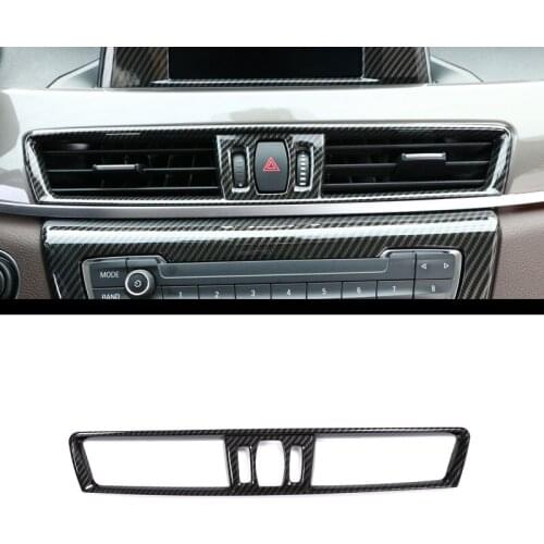 Carbon Fiber Car Accessories Console Air-Conditioning Vent Cover Trim For BMW X1 f48 2016-2018 X2 F47 2018