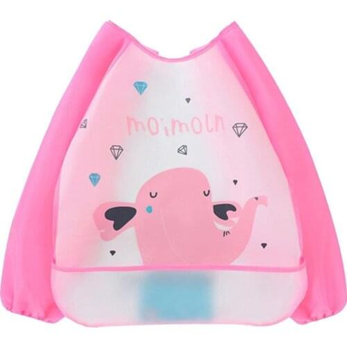 4 Colors Baby Bibs Waterproof with Long Sleeve Baby Feeding Bibs Plastic Bib for Kids Children baby girl boy 0-3 Years old