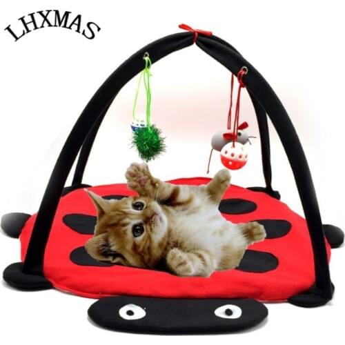 Pet Play Scratch Bed Pet Cat Playing Tent Educational Toys Bed Pad Blanket House Foldable D325