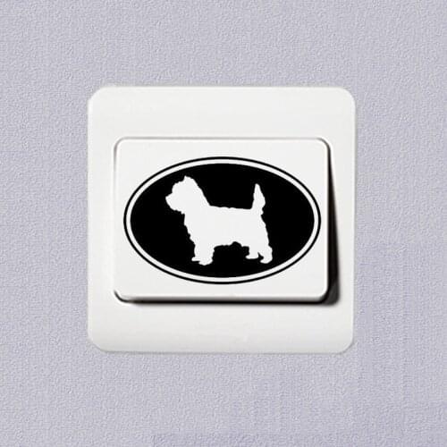 Cairn Terrier Dog Vinyl Decal Creative Switch Stickers Bedroom Decoration Wall Sticker 2SS0836