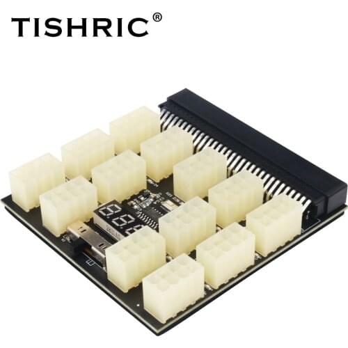 TISHRIC Power Module Breakout Board For HP Server 750W/1600W PSU 13 Ports 8Pin 12V Power Conversion Board For BTC Mining