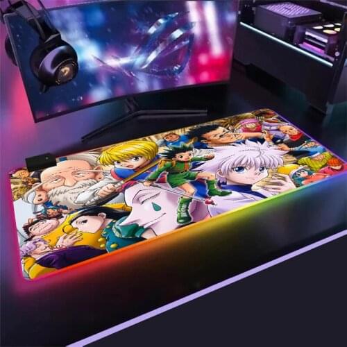 Hunter X Hunter Carpet Led Anime Mousepad Rgb Rug Gloway Mouse Pad Gamer Setup Gamer Decoration Deco Gaming Pc Gamer mouse pad