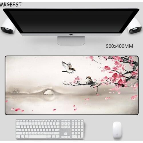 MRGBEST Mouse-Pad Plus Big Size 90x40cm Locking Edge Pretty View and Beauty Printed Mats Nature Rubber Pads Gaming Accessories