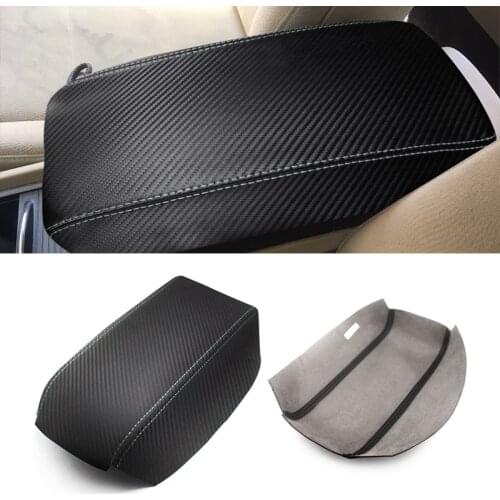 Carbon Texture Leather Armrest Cover For Honda Civic 8th Gen Sedan 2006 - 2011 Center Armrest Box Pad Skin Cover Sticker Trim