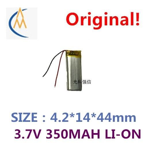 New sufficient capacity polymer li-ion battery 3.7 V 421444 350 mah MP3 bluetooth headset/equipment/micro development mold