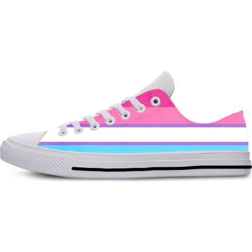 Transgender Flag Pride LGBTQ Hot Fashion Classic Casual Cloth Shoes Low Top Lightweight Breathable 3D Print Men women Sneakers