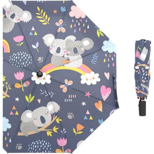 Cute Koala Children Umbrellas Non automatic Portable Kid Umbrella Three Folding Windproof Animal Umbrella Accept Custom Design