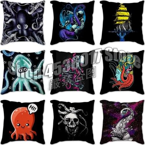 Cartoon octopus Pillowcase 45cm Cushion Cover Decor For Home Polyester Throw Pillowcases Printed Cushion Covers For Sofa