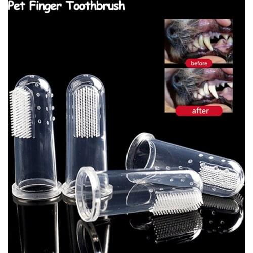 Soft Silicone Pet Finger Toothbrush For Small Dog Chihuahua Teddy Addition Bad Breath Tartar Teeth Care Puppy Tooth Dog Cleaning