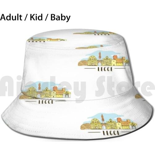 Lecce Shirt Puglia Italy City Painted Bucket Hat Adult kid baby Beach Sun Hats Lecce Lecce Football Apulia Puglia Italy