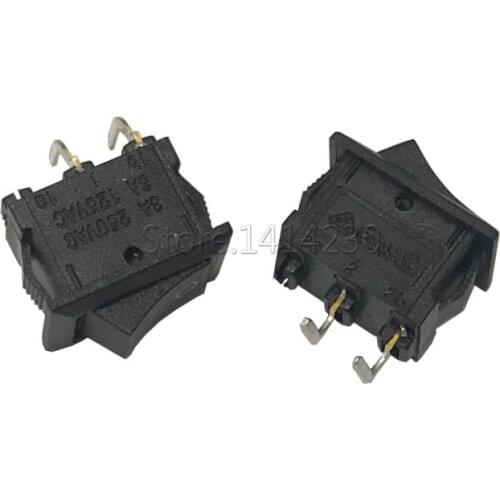 10PCS In the opposite direction Rocker Switch 3A 250V 6A 125VAC KCD11 10x15mm 2pin Curved Needles Power Switch