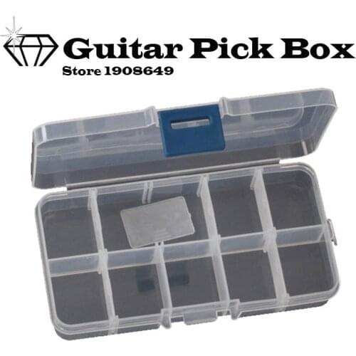 10 Grids Plastic Plectrum Case Storage Box Adjustable Grid Size Keep Your Guitar Picks and Other Small Things
