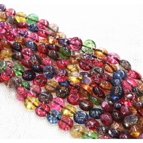 Coin Shape Charms Multicolor Synthetic Tourmaline Crystal Stone 10mm Loose Beads For Jewelry Making Diy Jewellery 15inch B3286