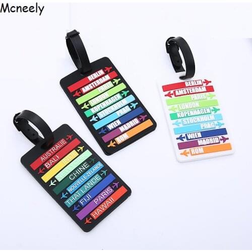 Hot Travel Luggage Tag Identifier Label ID Address Holder Protection Suitcase Tags Travel Accessories Portable Countries Label