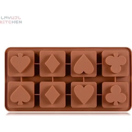 Playing Card Shaped Chocolate Silicone Mold DIY Biscuit Pastry Pudding Baking Mold Accessorie Cake Decoration Tool 21*10.7*2.3cm