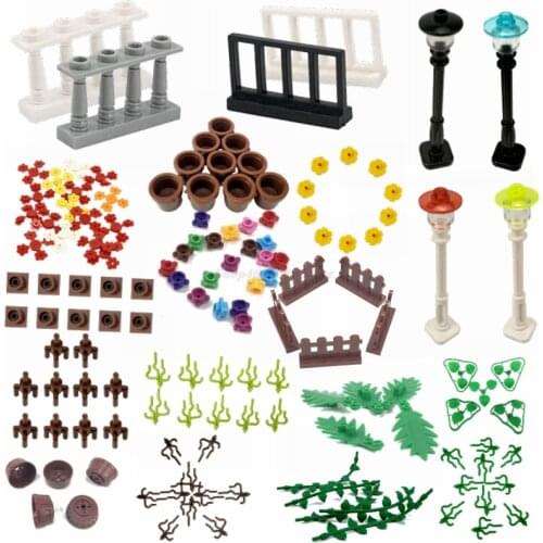 Building Block City Moc Parts Sets Farm Potted plant Diy Flower Green leaf Branch Flowerpot Kids Educational Toy Gift Moc Bricks
